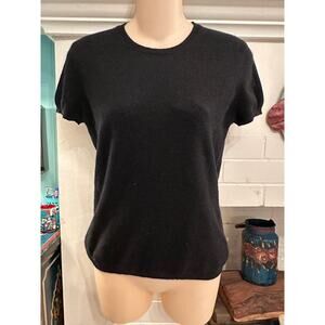 VINTAGE BANANA REPUBLIC BLACK CASHMERE TEE SHIRT SWEATER S